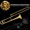 Gold Brass B Flat Tenor Trombone with Smooth Slide, Accessories and Hard Case
